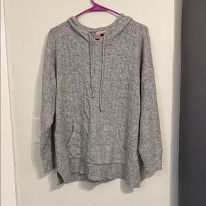 Elegant Gray Women's HoodedSweater